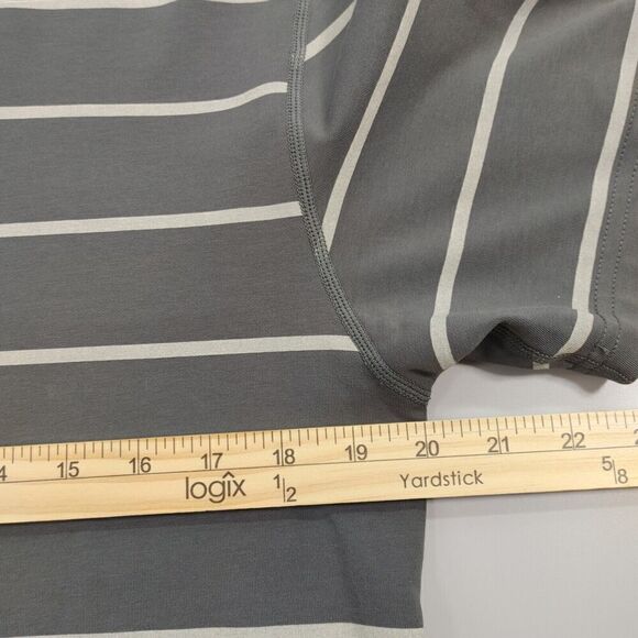 BYLT Shirt Mens Medium Gray Striped Drop Cut Lux Tee - Picture 7 of 11